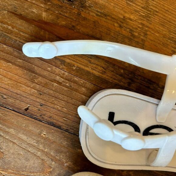 Bebe White Jeweled Sandals Size L 9/10 Kids - Picture 9 of 10